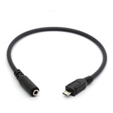 Cable Adaptador De Audio Micro-usb A 3 5 Mm Hembra | Negro