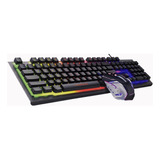 Kit Teclado Y Mouse Gamer Luces Led De Colores Km900