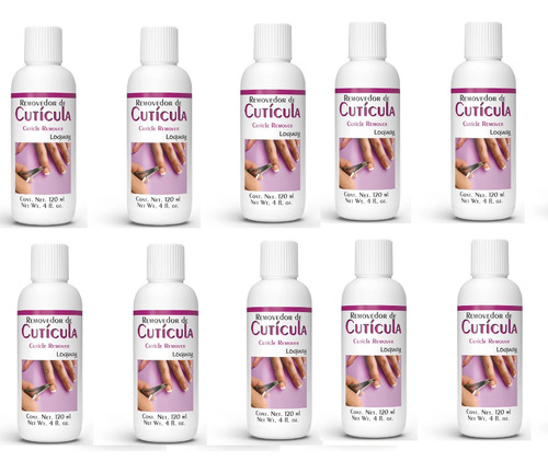 10 Piezas De Removedor De Cutícula Loquay Manicura 120ml