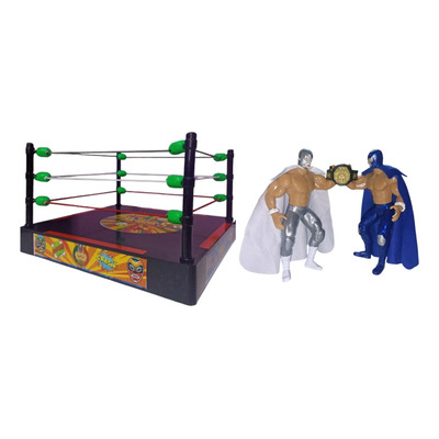 Set Muñecos Santo Y Blue Demon Con Ring Lucha Libre Juguetes | Meses sin interés