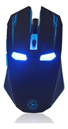 Mouse Gamer Iron Man Inalambrico Gaming Optico Luz Marvel Color Negro