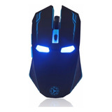 Mouse Gamer Iron Man Inalambrico Gaming Optico Luz Marvel Color Negro