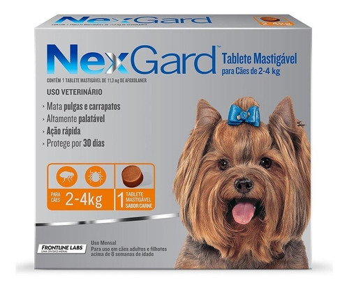 Nexgard Para Cães De 2kg A 4kg 1 Tablete