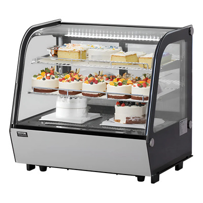 Vitrina Refrigerada Sobre Mostrador Estilo Vidrio Curvo Pan Recto