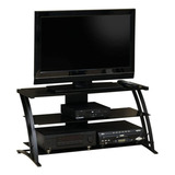 Sauder - Panel Tv Stand Black/black - Non-wood Finish Color Negro