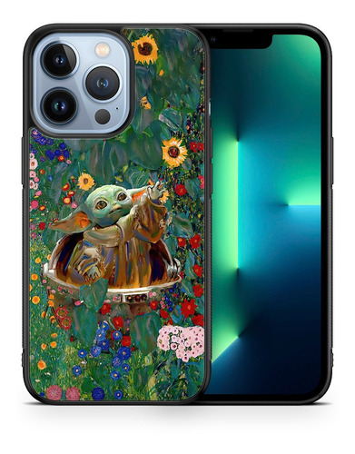 Funda Para iPhone Grogu Baby Yoda Klimt Garden Tpu Case