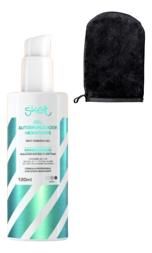 Kit Skelt Gel Autobronzeador Hidratante 120ml E Luva