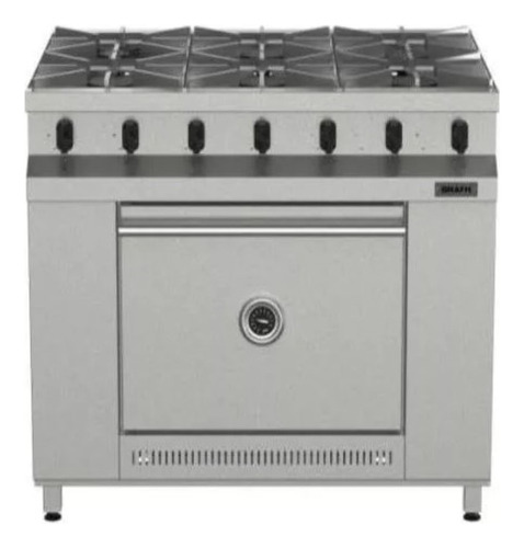 Cocina Industrial Brafh 1045 Acero Inox A Gas 6 Hornallas