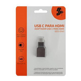 Adaptador Usb C Para Hdmi 4k 60hz Fêmea 5+ Cor Cinza