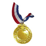 Medalla Deportiva 5 Cm Con Cinta Tricolor