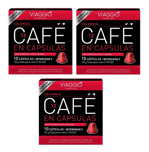 Pack 30 Cápsulas Café Viaggio Colombia Para Nespresso®