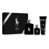 Perfume Polo Black 125ml + 40ml + After Shave Para Hombre