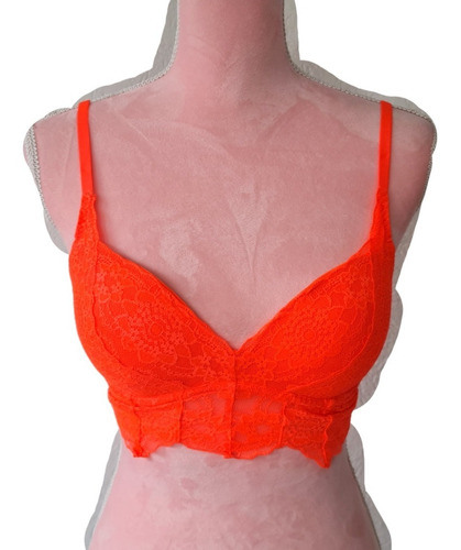 Victorias Secret Encaje Pink Bralette Push Up S (32-34b)