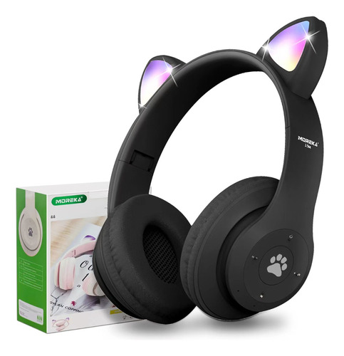 Audifonos Orejas De Gato Bluetooth 5.1 Led Diadema Ninos