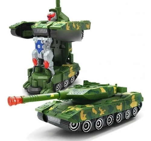 Brinquedo Tanque Guerra Transforma Robô Transformers Luz Som