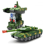 Brinquedo Tanque Guerra Transforma Robô Transformers Luz Som