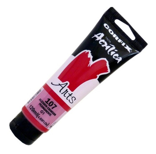 Tinta Acrílica Corfix Arts 120ml Alizarin Crimson 107 Gr 1