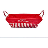 Cesta Panera De Plastico Con Genero Lavable Roja 22x16x6,5cm