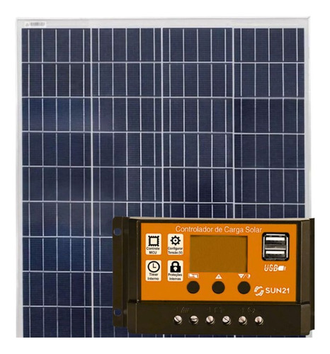 Kit Painel Solar 60w Controlador Pwm 30a