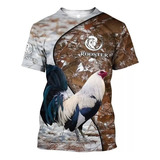 T-shirt Casual Animal 3d Cockerel Print