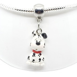 Charm De Perro Dalmata De Pasta Francesa Y Acero Inoxidable 