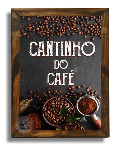 Quadro Cantinho Café Cafeteria Decoração 47x37cm C/ Moldura