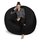 Sofa Sack - Puff Gigante De 6 Pies, Tela, Negro