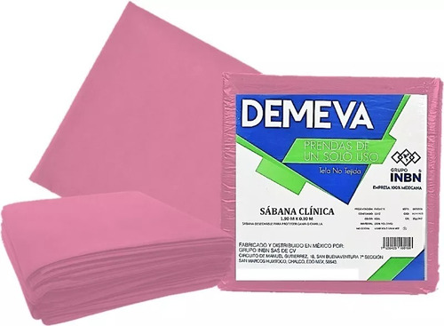 Sábana Desechable 1.90 X 0.90 Demeva 35g Con 10 Pzas