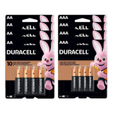 Kit 64 Pilhas Duracell Alcalina 32 Aa + 32 Aaa Pack 16