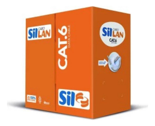 Cabo Rede Cftv Cat6 Caixa 305m 4 Par 100% Verm, Azul, Cinza