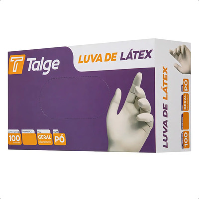 Kit Luvas Descartáveis Látex Talge Tamanho G Cor Natural com Pó Kit 10x1000 | Frete grátis