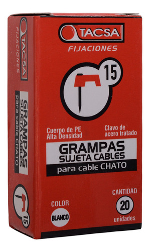 Grampas Sujeta Cable Tacsa N° 15 Clavo De Acero X10 Cajas