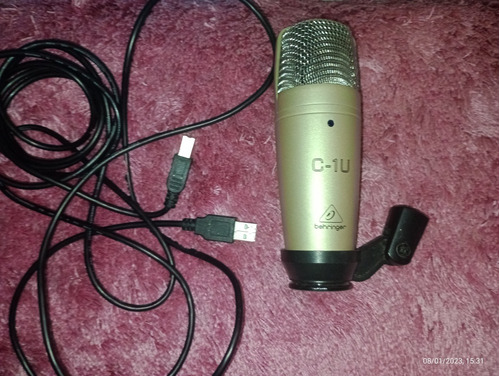 Micrófono Condensador Con Entrada Usb C-1 Dorado 
