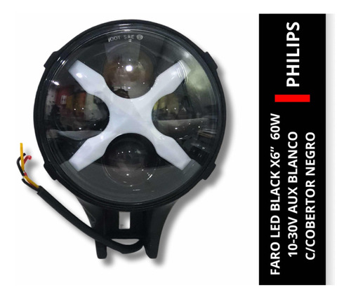 Faro Led Black X6'' 60w 10-30v 8000lm Philips Foto 3