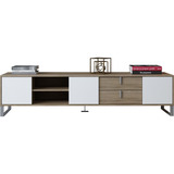 Mueble Para Tv Estilo Minimalista Base De Hierro 200x40x44.