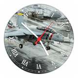 Relógio De Parede Avião Militar Romano Aeronave 40 Cm Rt03