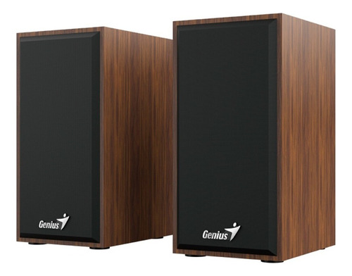 Parlantes Stereo Genius Sp-hf180 Usb Madera Negro