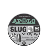 Balines Apolo Slug 6,35 6.35 De 40 Gr Puntas .25 Lata X 200