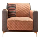 Protector De Sillon Individual Lucca Beige Vino 2 Vistas