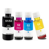 Kit 4 Tinta Compatible Hp Gt51 Gt52 Gt53 P/ 5820 5810 5822