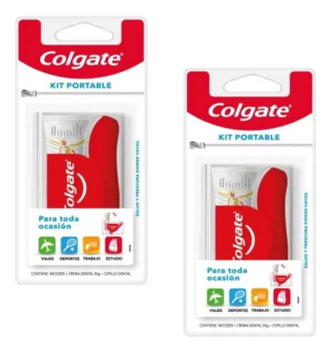 Kit X2  Colgate Kit Portable Cepillo Dental + Crema X 30 Gr