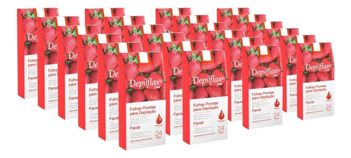 576 Folhas Prontas Depilação Facial Depilflax Morango