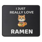 I Really Love Ramen Mouse Pad Cute Cat Kawaii Anime Mousepad