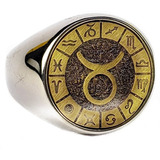 Anillo Tauro Signo Zodiacal Astrologia Acero Inoxidable