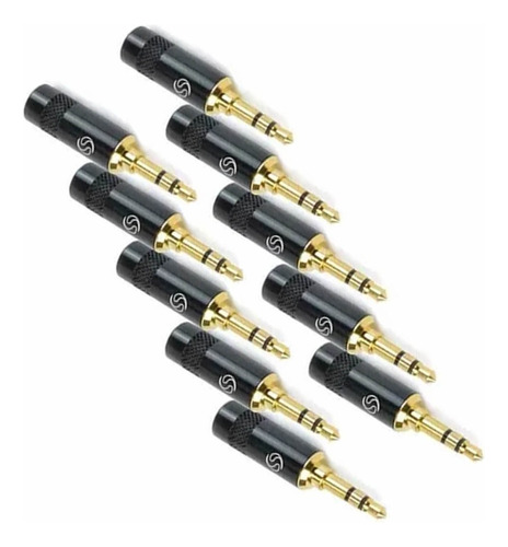 10 Plugs P2 Stereo Santo Angelo Preto P2st Sas Op01 Plug P2