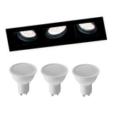 Spot Embutir Cardanico 3 Luces Led Gu10 + Zocalo + 3 Dicro