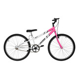 Bicicleta Aro 26 Bicolor Rebaixada Sem Marcha Masculino Cor Branco-rosa