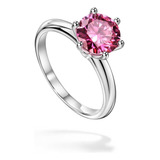 Anillo Moissanita Para Mujer 2 Quilates Negro Rosa Amarillo