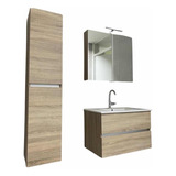 Mueble P/ Baño. Vanitory C/bacha De 100 Cm +armario Colgante