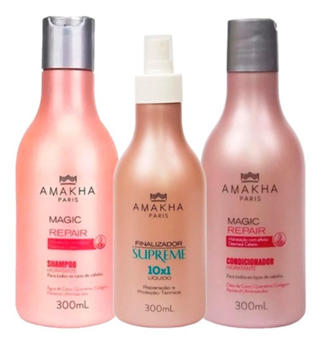 Shampoo Condicionador Finalizador Magic Repair Amakha Paris